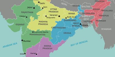 印度区域地图