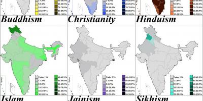 地图的印度教的宗教