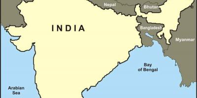 印度的地图的边界