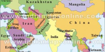 地图的印度与邻国